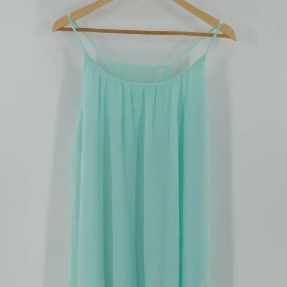 Turquoise Flowy Razorback Blouse - Picture 1 of 4